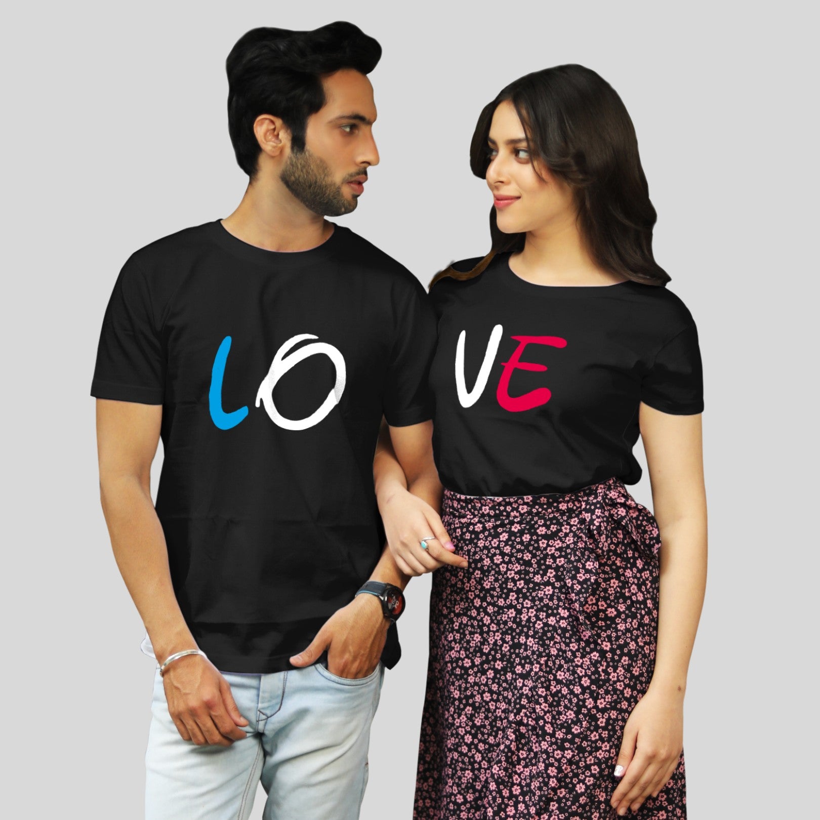 Couple T Shirt in Black Colour - Love Variant