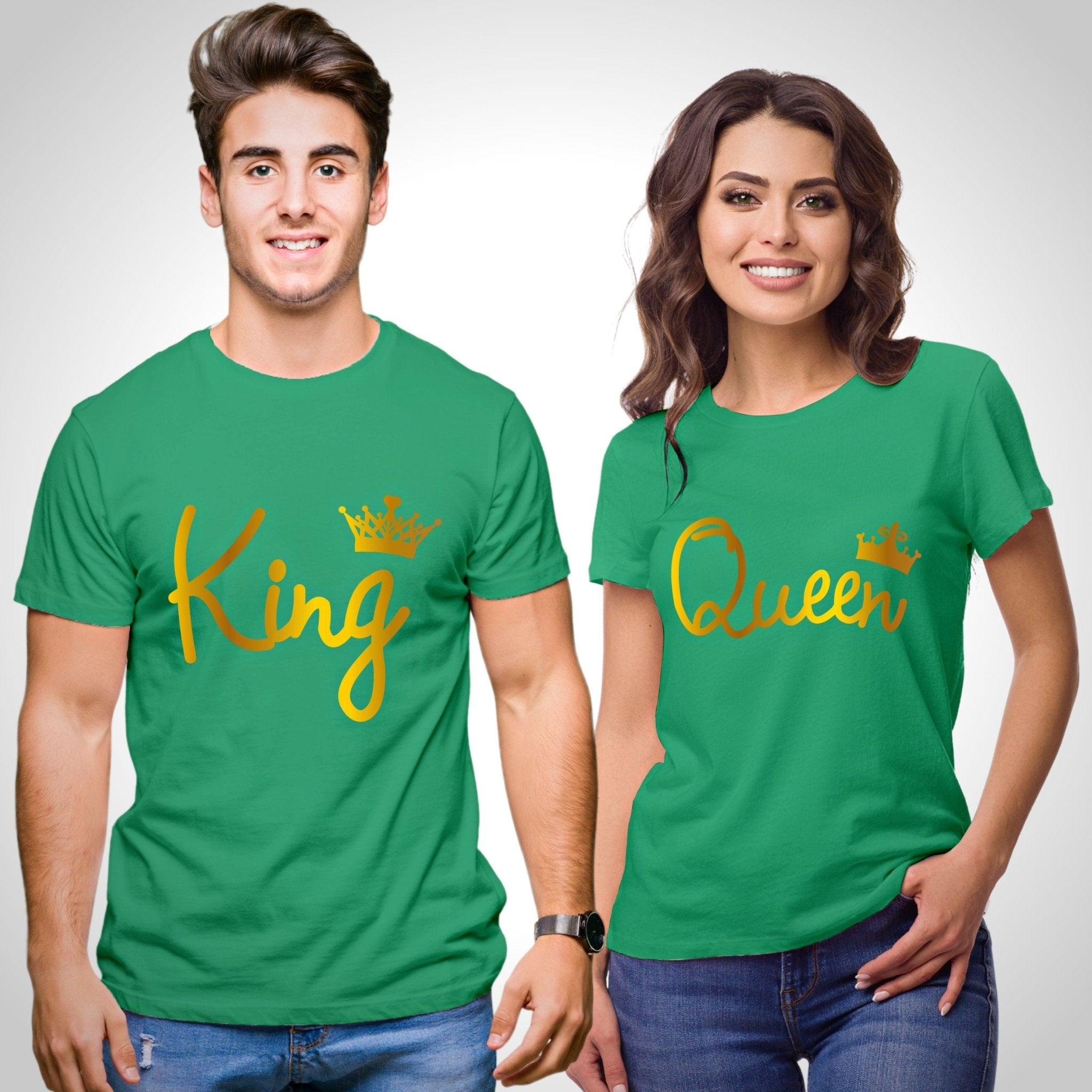Couple T-Shirt King Queen All Gold