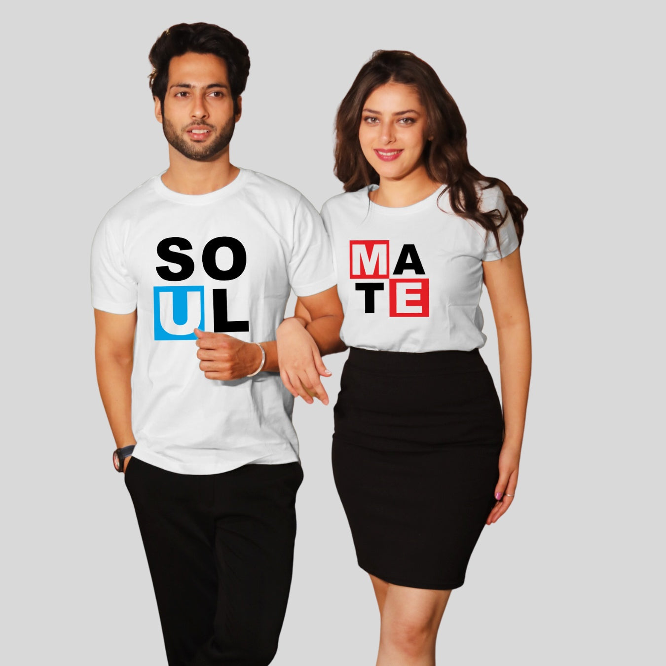 Couple T Shirt In White Colour - Soul Mate Variant