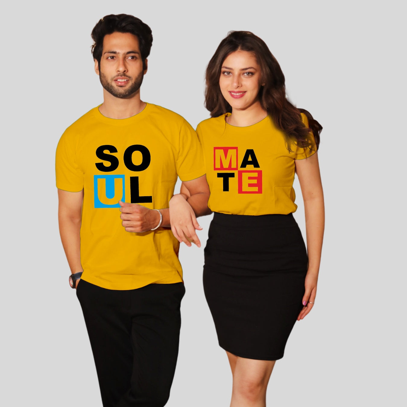 Couple T Shirt In Yellow Colou - Soul Mate Variant