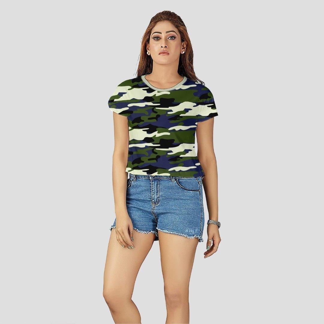 Crop Top For Women In Camouflage Colour