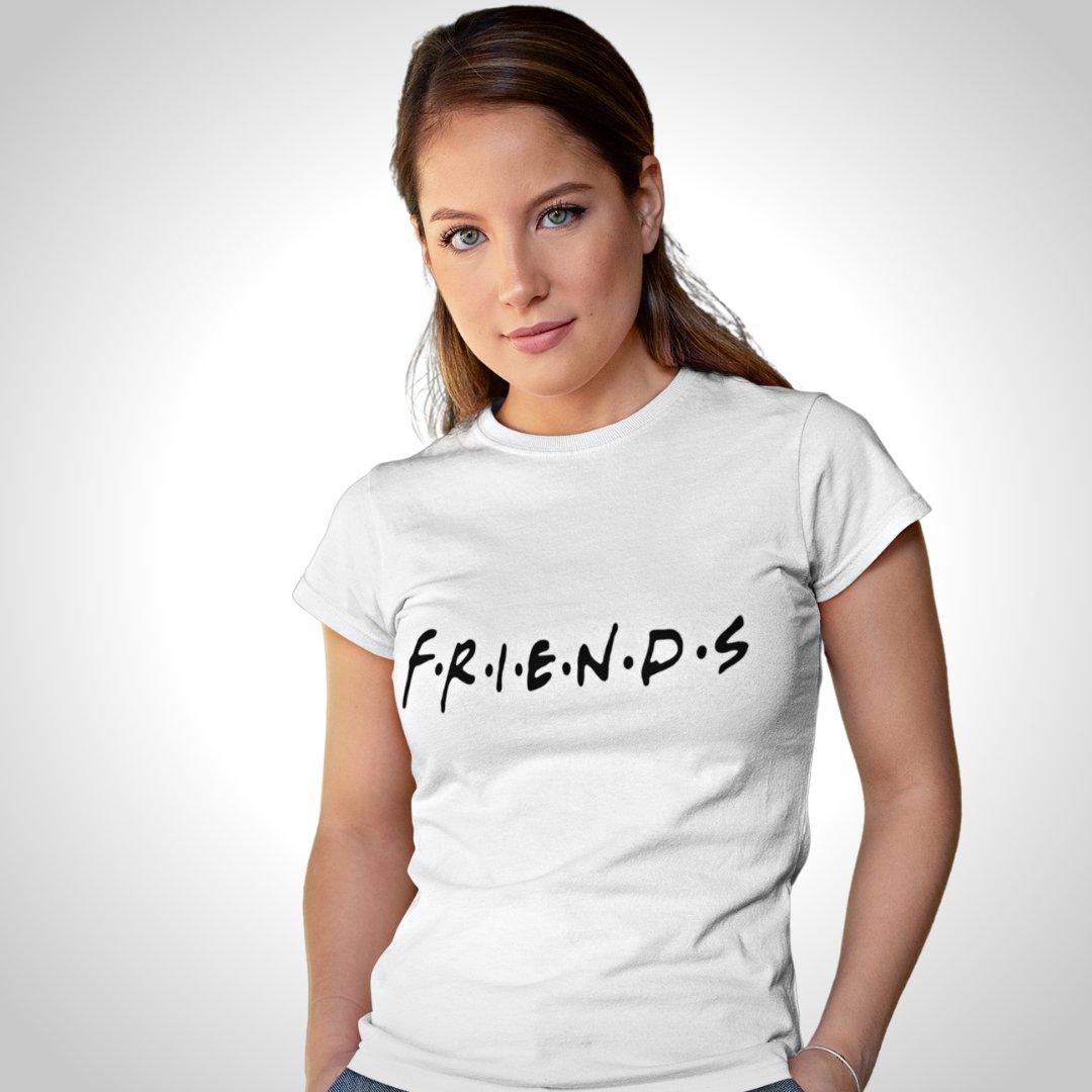 Printed Graphic T Shirt For Women In White Colour - FRIENDS Variant