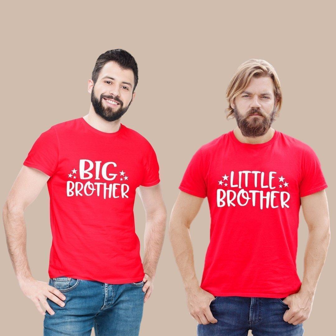 Sibling T Shirt for Adult Brothers in Red Colour - Big Brother Little Brother Variant