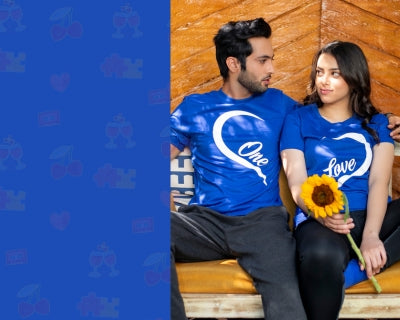 Couple T Shirt in blue colour