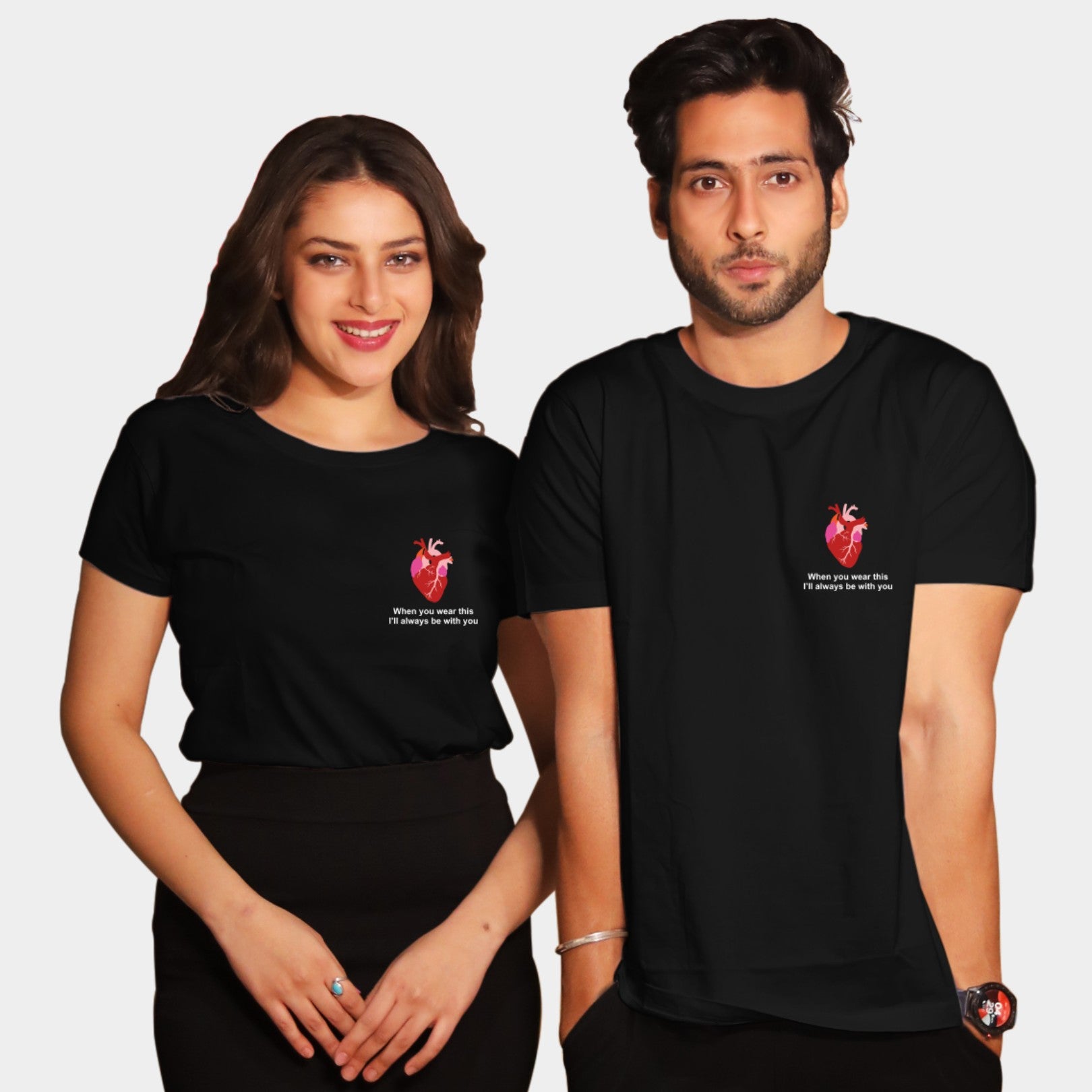 Couple T Shirt In Black Colour - Always With You