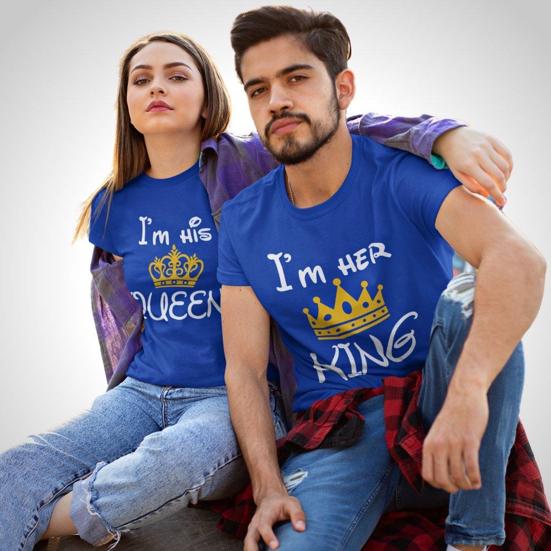 Shop Couple T-Shirt I Am Her King His Queen