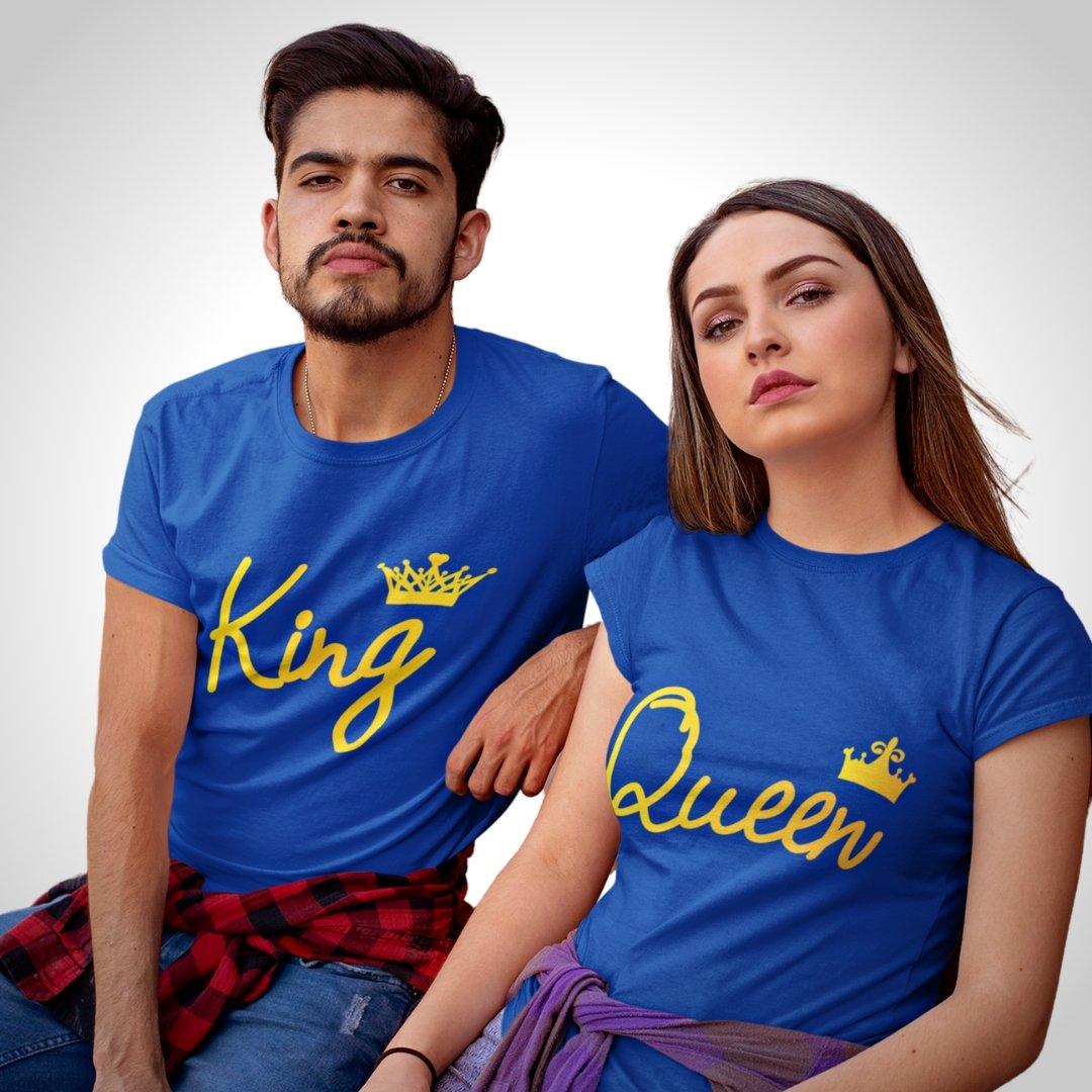apparat plade telegram Shop Couple T-Shirt King Queen Gold | Couple T Shirts | Hangout Hub