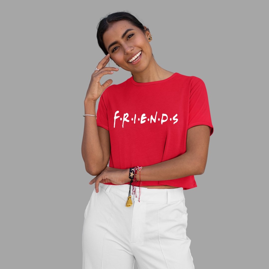 Crop top For Women In Red Colour - Friends