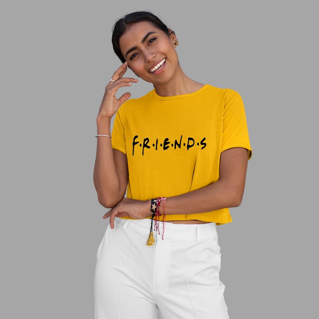 Crop top For Women In Yellow Colour - Friends