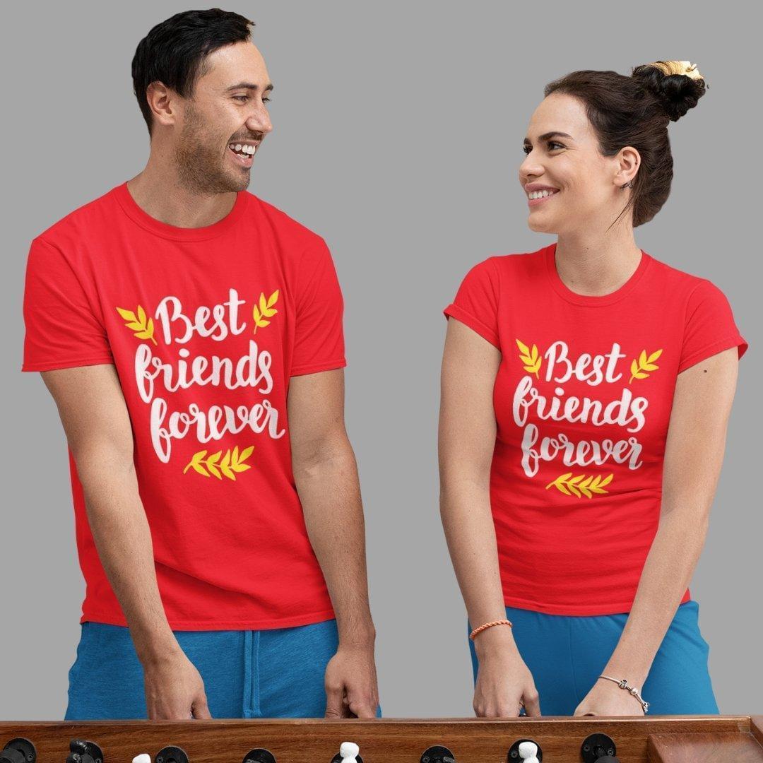 Friends T Shirt In Red Colour - Best Friends Forever Variant