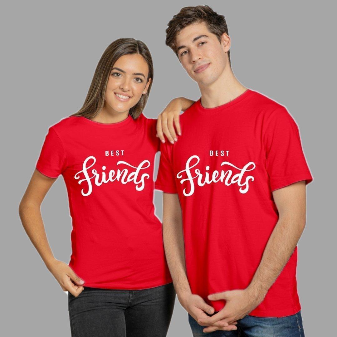 Friends T Shirt In Red Colour - Best Friends Variant