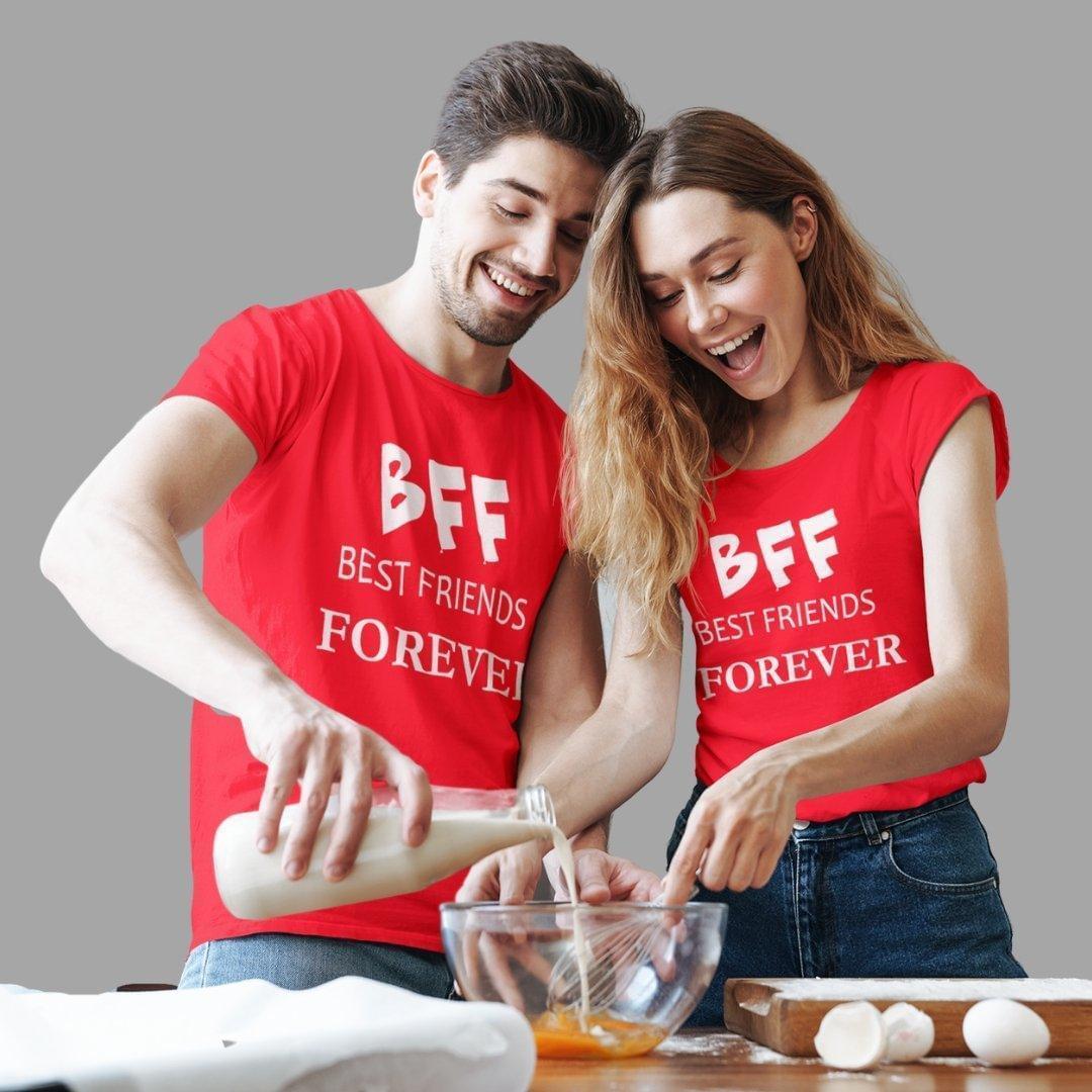 Friends T Shirt In Red Colour - BFF Best Friends Forever Variant