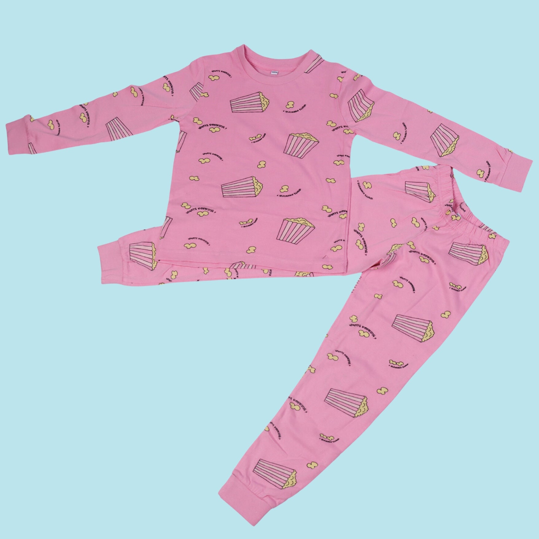 Full Sleeve Night Suit For Girl In Pink Colour 