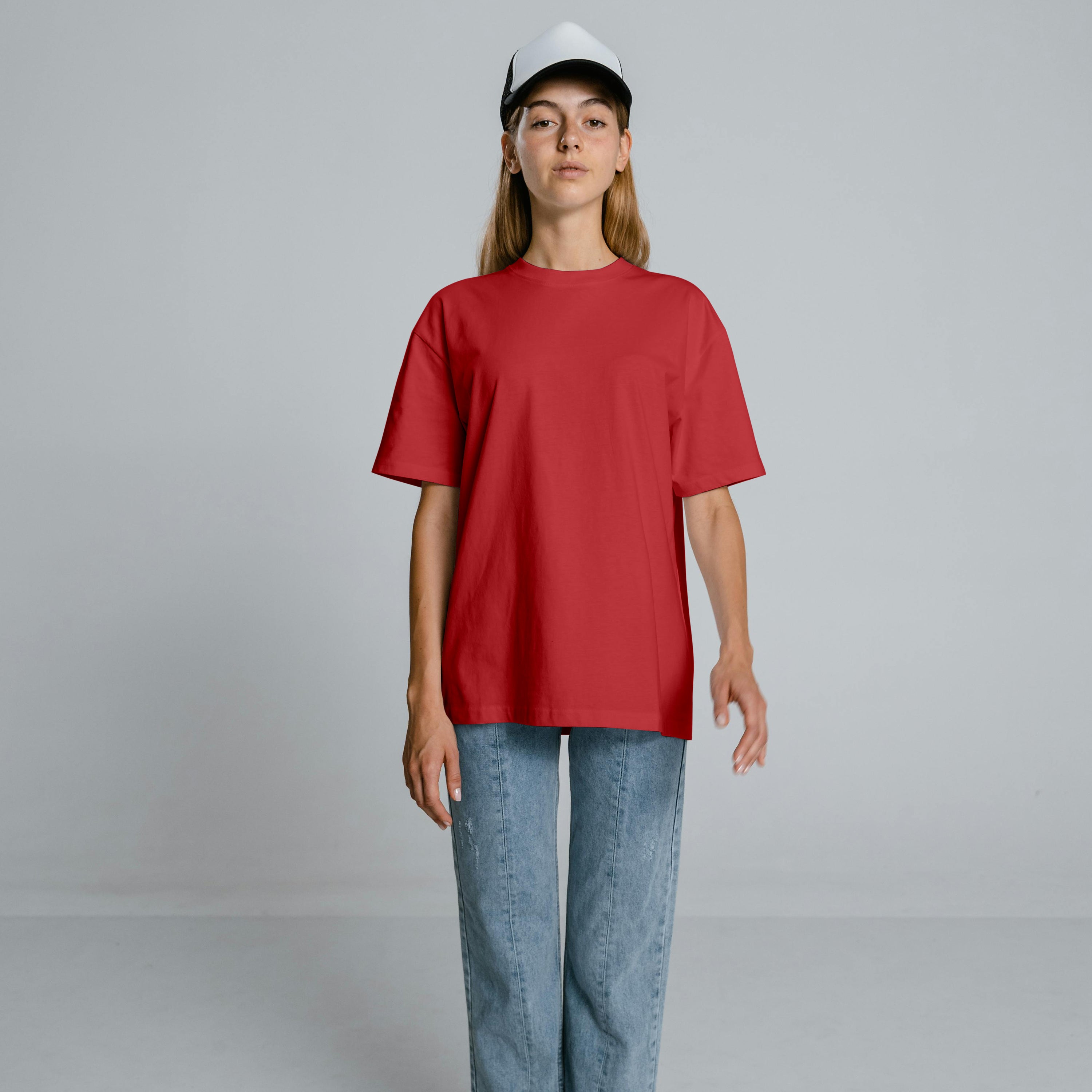 Oversized Maroon T Shirt Loop Net French Terry 240GSM (BULK)