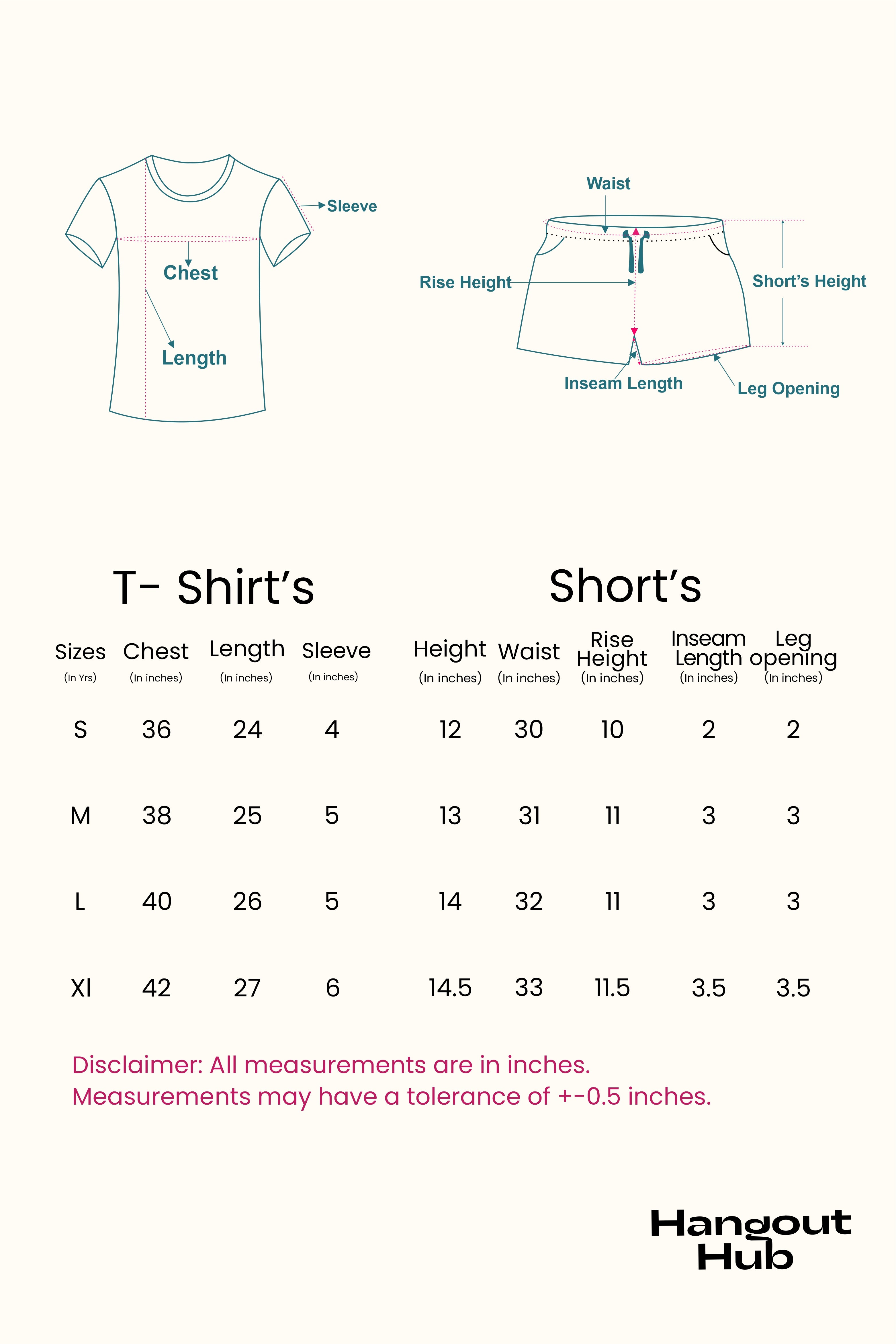 Night Suit For Women In Pink Colour - Popcorn - Size Chart