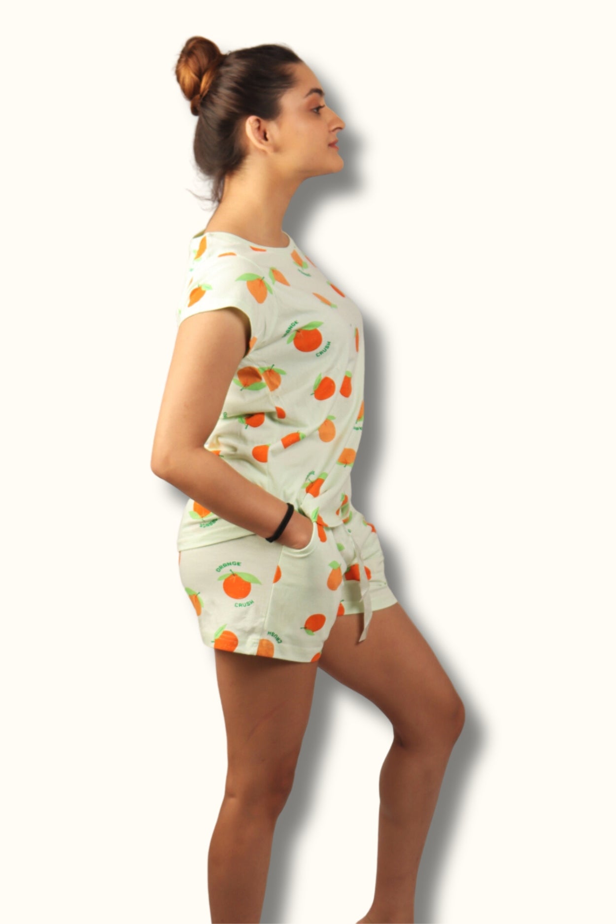 Night Suir For Women  In Pista Colour - Orange variant