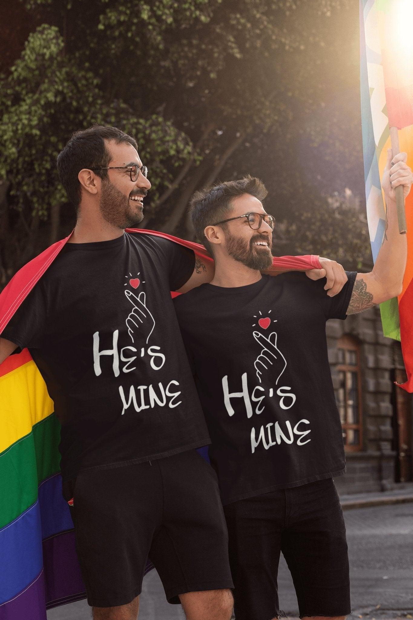 Pride T Shirt for Gay In Black Colour - He Is Mine Variant