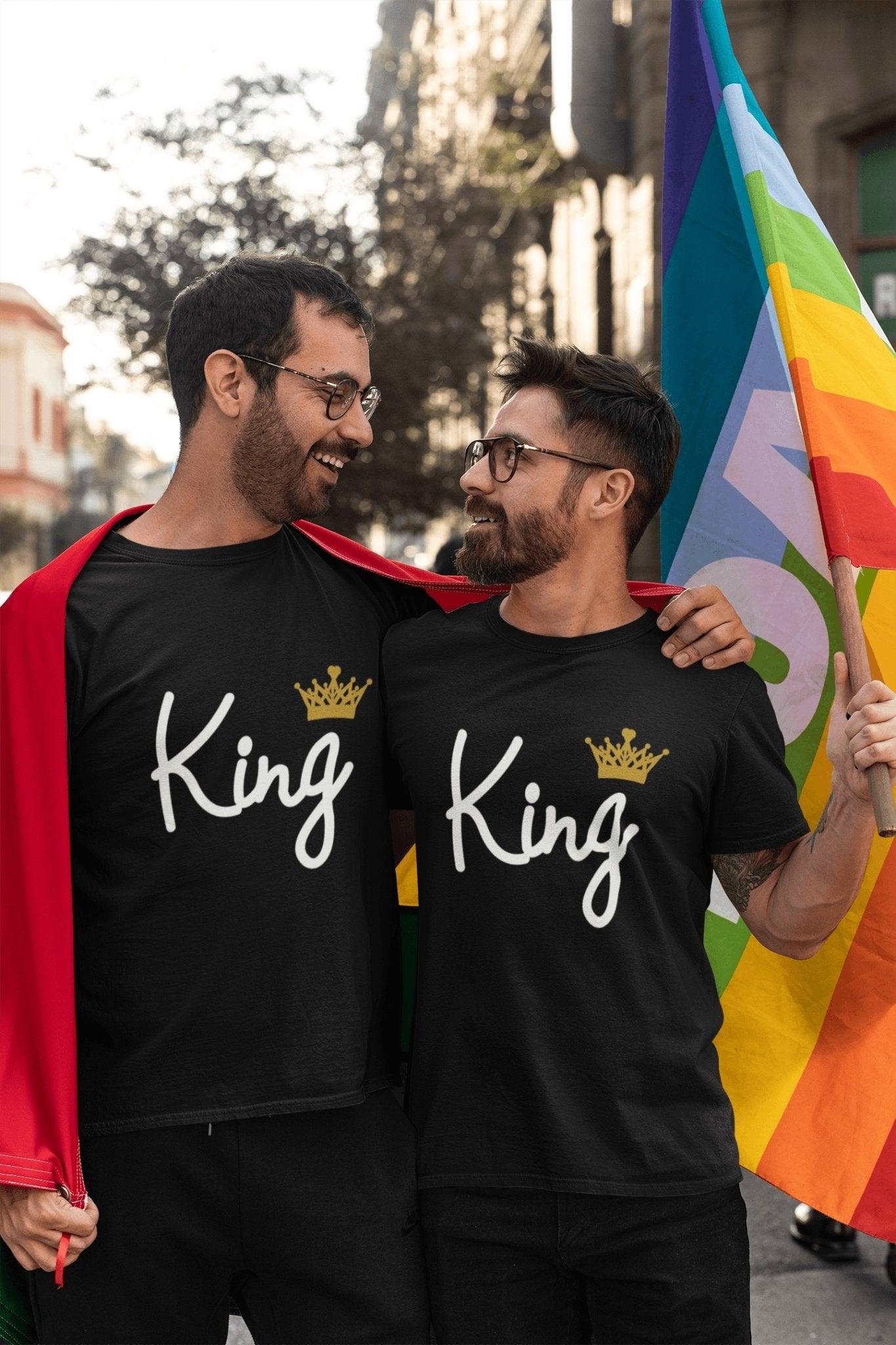 Pride T Shirt For Gay In Black Colour - Kings Golden Crown Variant