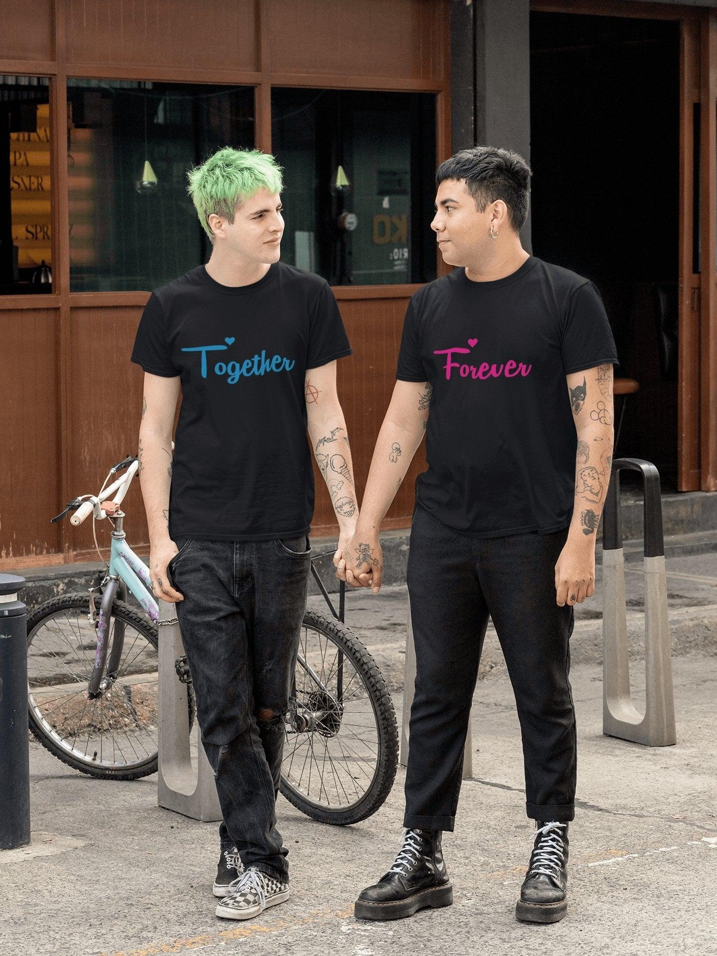 Pride T Shirts For Gay In Black Colour - Together Forever Variant