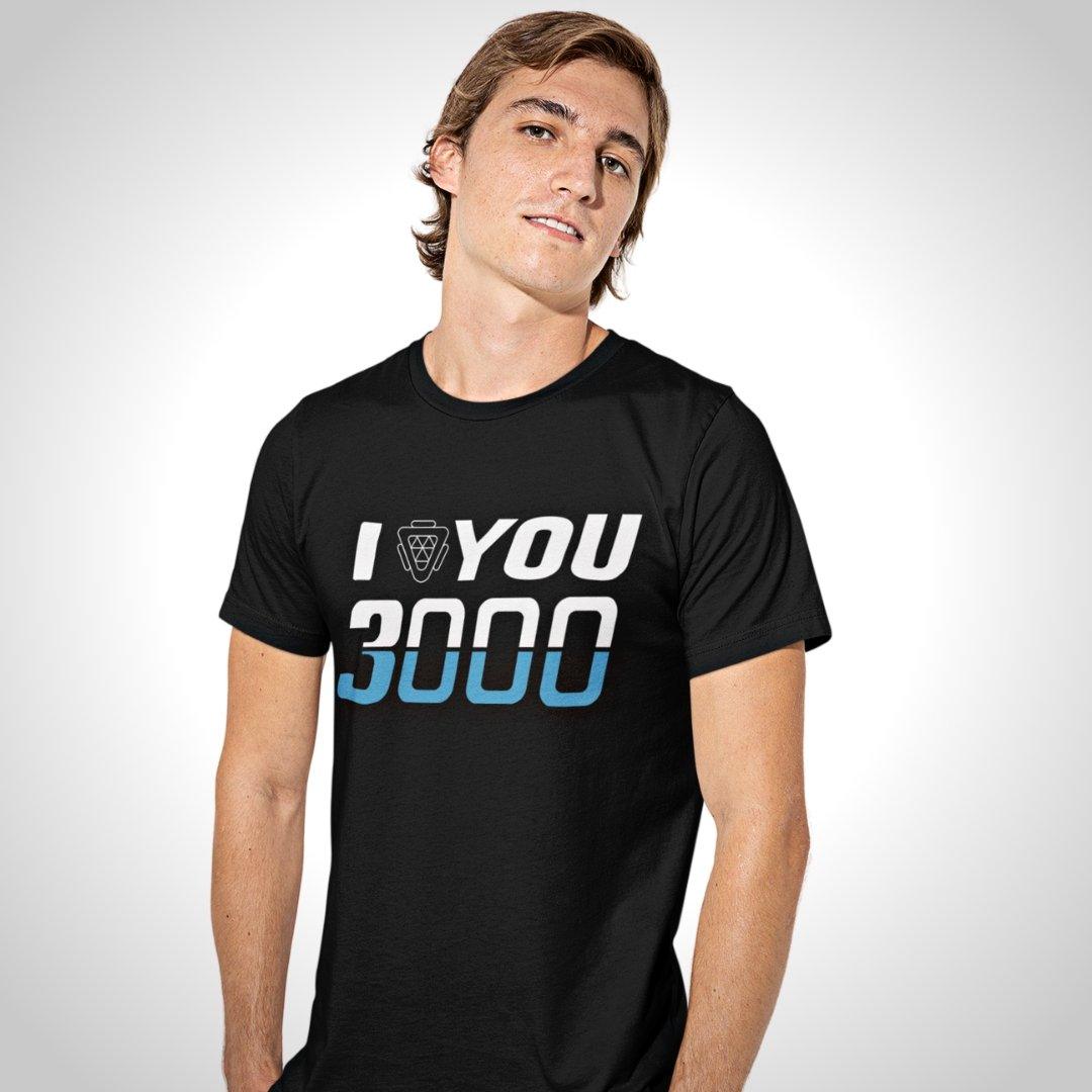 Printed Graphic T Shirt For Men In Black Colour - I Love You 3000 Variant
