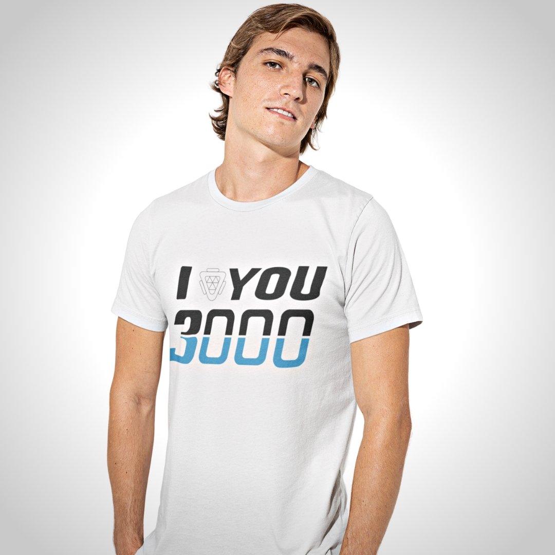 Printed Graphic T Shirt For Men In White Colour - I Love You 3000 Variant