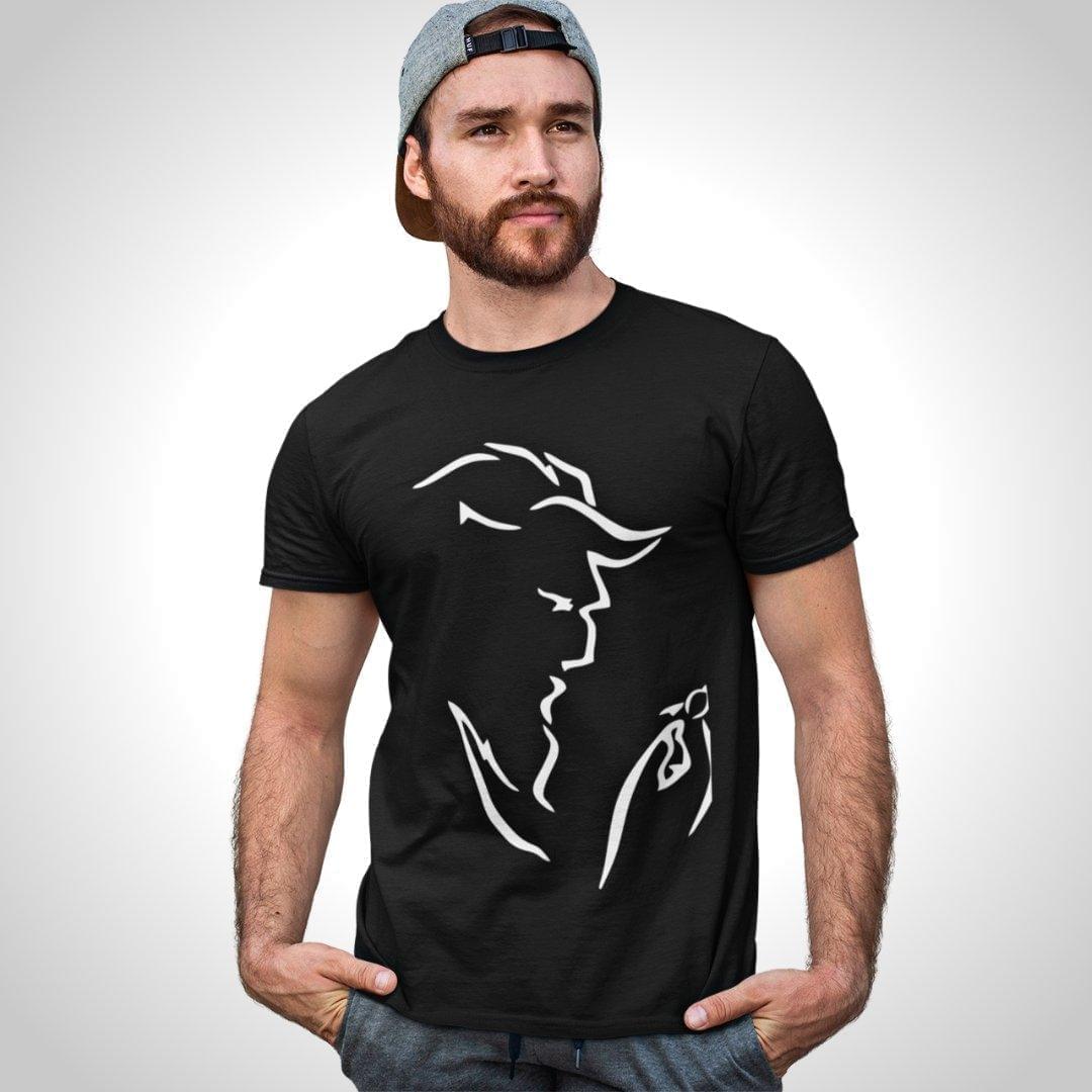 Printed Graphic T Shirt For Men In Black Colour - Beast Rings Variant