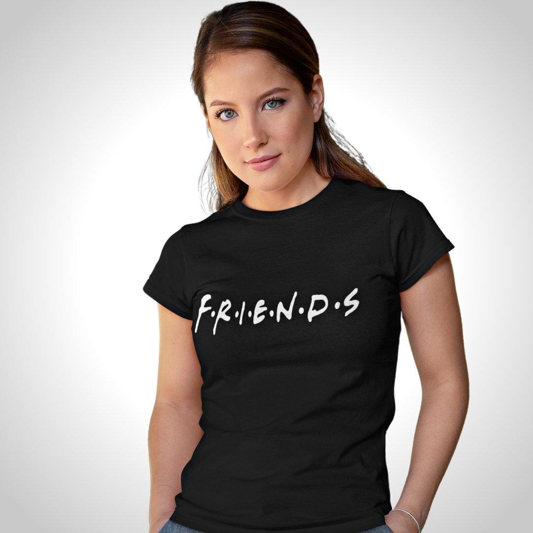 Printed Graphic T Shirt For Women In Black Colour - FRIENDS Variant