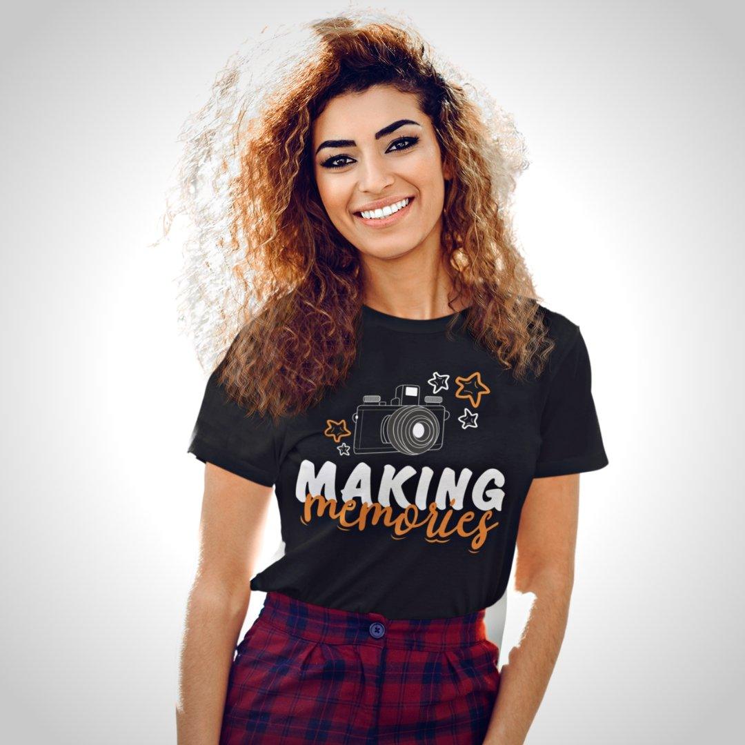 Printed Graphic T Shirt For Women In Black Colour - Making Memories Variant