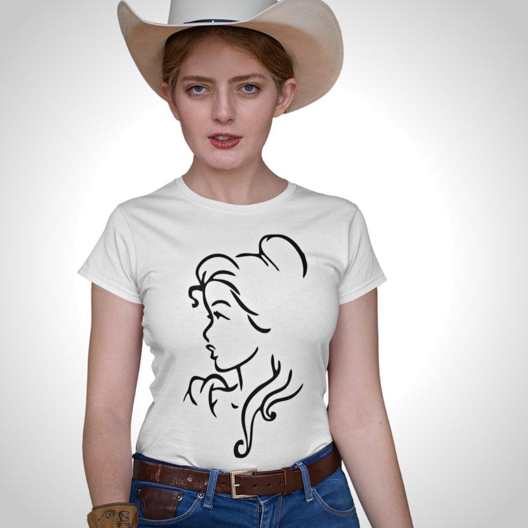 Printed Graphic T Shirt For Women In White Colour - Beauty Ring Variant