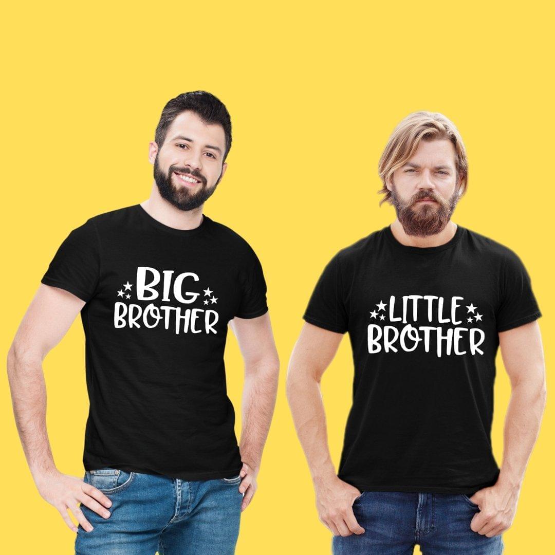 Sibling T Shirt for Adult Brothers in Black Colour - Big Brother Little Brother Variant