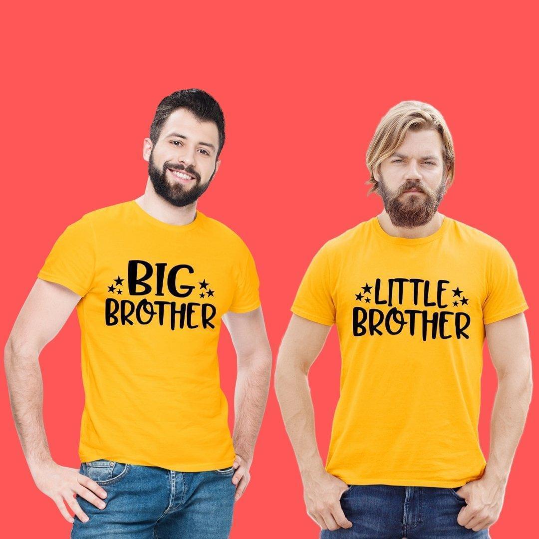 Sibling T Shirt for Adult Brothers in Yellow Colour - Big Brother Little Brother Variant