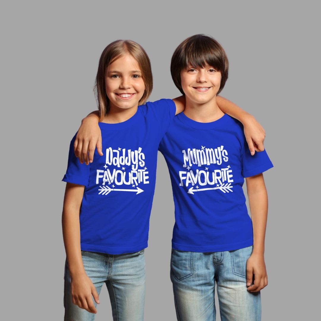 Sibling T Shirt for Kids Brother and Sister in Blue Colour - Mummy Daddys Favourite