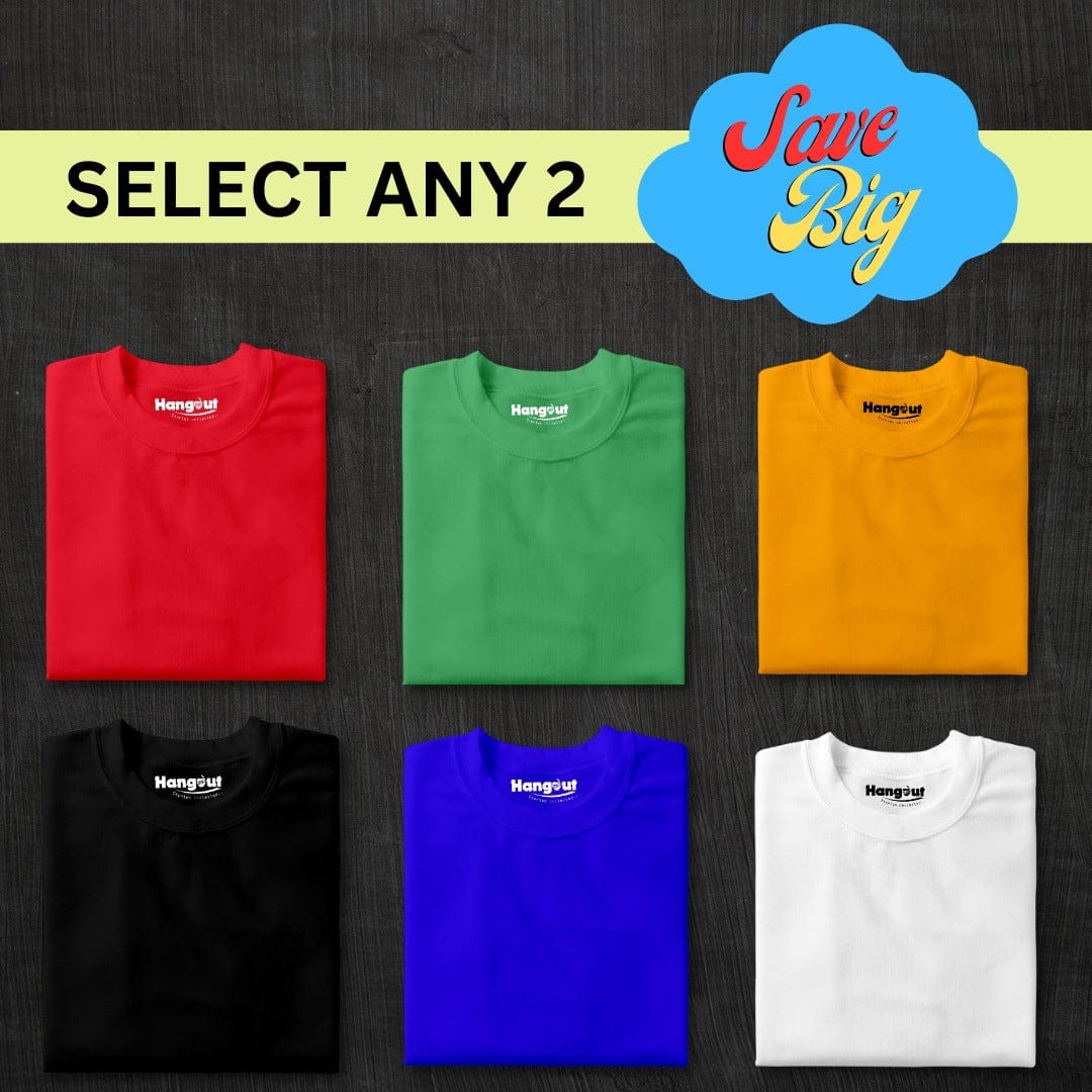Solid Plain T Shirt Combo Set Of 2 For Men Variant